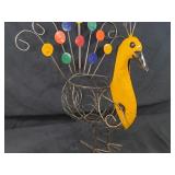 New Large Recycled Metal Garden Art Peacock Planter / Plant Holder / Trellis
