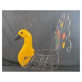 New Large Recycled Metal Garden Art Peacock Planter / Plant Holder / Trellis
