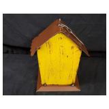 New Recycled Metal Garden Art Bigfoot Believe Birdhouse