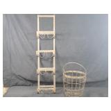 New Recycled Metal Wine Rack and Basket