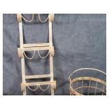 New Recycled Metal Wine Rack and Basket