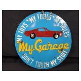 New Recycled Metal Hanging Garage Sign