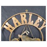 New Large Recycled Metal Art Harley Davidson Sign with Hook