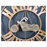 New Large Recycled Metal Art Harley Davidson Sign with Hook