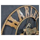 New Large Recycled Metal Art Harley Davidson Sign with Hook