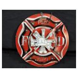 New Recycled Metal Garden Art Fire Dept Sign