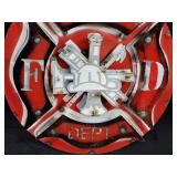 New Recycled Metal Garden Art Fire Dept Sign