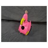 New Recycled Metal Pink Flamingo Birdhouse with Hanging Hook