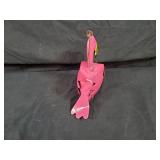 New Recycled Metal Pink Flamingo Birdhouse with Hanging Hook