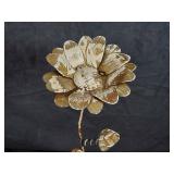 New Recycled Metal Garden Art Flowers and Hummingbird