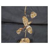 New Recycled Metal Garden Art Flowers and Hummingbird