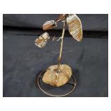 New Recycled Metal Garden Art Flowers and Hummingbird