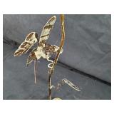 New Recycled Metal Garden Art Flowers and Hummingbird