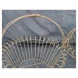 New 3 Piece Set of Recycled Metal Garden Art Baskets