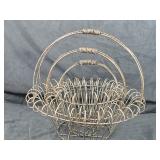 New 3 Piece Set of Recycled Metal Garden Art Baskets