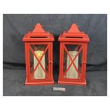 Pair of Luminara Flameless Candles with Lanterns