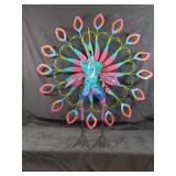 New Large Recycled Metal Spinning Peacock