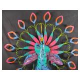 New Large Recycled Metal Spinning Peacock