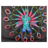 New Large Recycled Metal Spinning Peacock