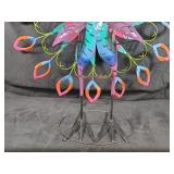 New Large Recycled Metal Spinning Peacock