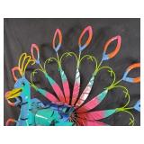 New Large Recycled Metal Spinning Peacock