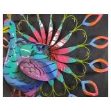 New Large Recycled Metal Spinning Peacock