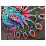 New Large Recycled Metal Spinning Peacock