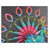 New Large Recycled Metal Spinning Peacock