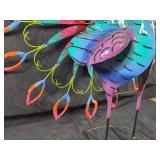 New Large Recycled Metal Spinning Peacock