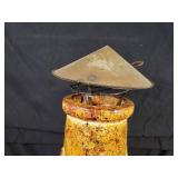 Brand New Clay Chiminea Fire Pit with Stand and Rain Cap