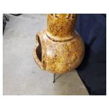 Brand New Clay Chiminea Fire Pit with Stand and Rain Cap