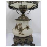 Matching Pair of Large Vintage Hollywood Regency Glass Hurricane Lamps