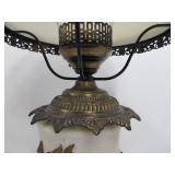 Matching Pair of Large Vintage Hollywood Regency Glass Hurricane Lamps
