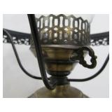 Matching Pair of Large Vintage Hollywood Regency Glass Hurricane Lamps