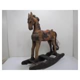 Large Carved Wood Rocking Horse