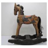 Large Carved Wood Rocking Horse
