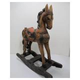 Large Carved Wood Rocking Horse