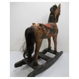 Large Carved Wood Rocking Horse