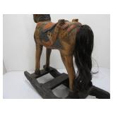 Large Carved Wood Rocking Horse