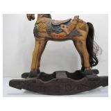 Large Carved Wood Rocking Horse