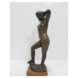 Signed Vintage Nude Female Sculpture