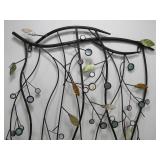 Colorful 3D Metal Wall Sculpture w/Mother Of Pearl Glass & Stones