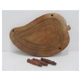 Inlaid Wood Collapsible Footed Bowl / Trivet
