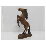 Carved Wood Rearing Horse Sculpture