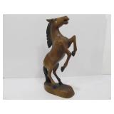 Carved Wood Rearing Horse Sculpture