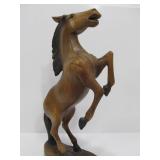 Carved Wood Rearing Horse Sculpture