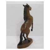 Carved Wood Rearing Horse Sculpture