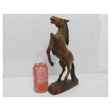 Carved Wood Rearing Horse Sculpture