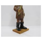 Hand Carved Wood Vintage Comical Fisherman Sculpture