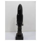 Hand Carved Vintage African Bust Sculpture w/Brass
